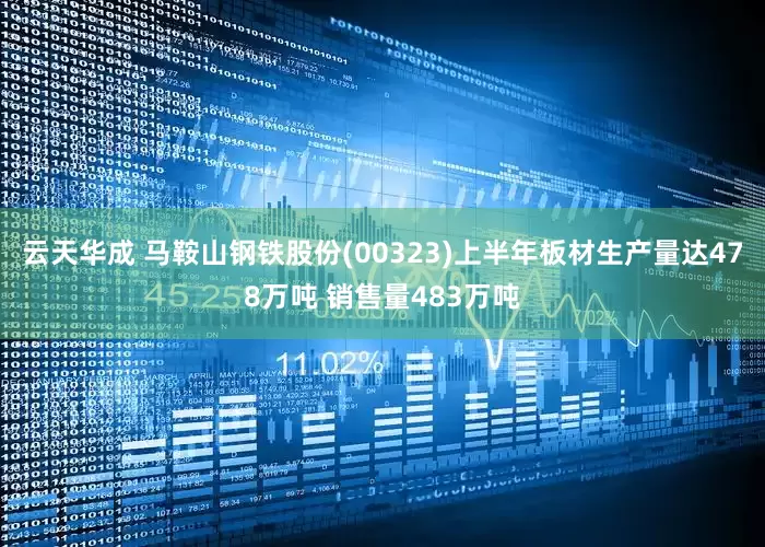 云天华成 马鞍山钢铁股份(00323)上半年板材生产量达478万吨 销售量483万吨